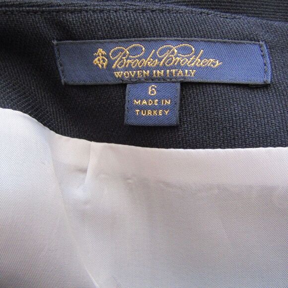 Brooks Brothers Skirt 6 Navy Blue Classic Feminine Academia Tollegno 1900 A Line - Picture 10 of 13